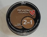 Revlon ColorStay 2-In-1 Compact Makeup &amp; Concealer  #330 NATURAL TAN New - $29.99