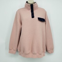 Merokeety Quilted Patchwork Pullover Sweatshirt Women&#39;s Size Large Pink - £15.69 GBP