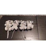 Mice Plush Small Gray 4&quot; Long Tail Hanging Lot of 4 Movable Arms and legs - $21.50 CAD