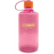 Nalgene Sustain 32oz Narrow Mouth Bottle (Flamingo Pink) Recycled Reusable - £11.11 GBP