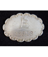 VINTAGE NAMEPLATE LB 18303 by PEARL CMP SILVER EMBLEM  engraving 1.25&quot; W... - £12.39 GBP