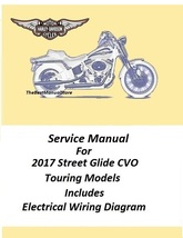 2017 Harley Davidson Street Glide CVO Touring Models Service Manual  - $25.95