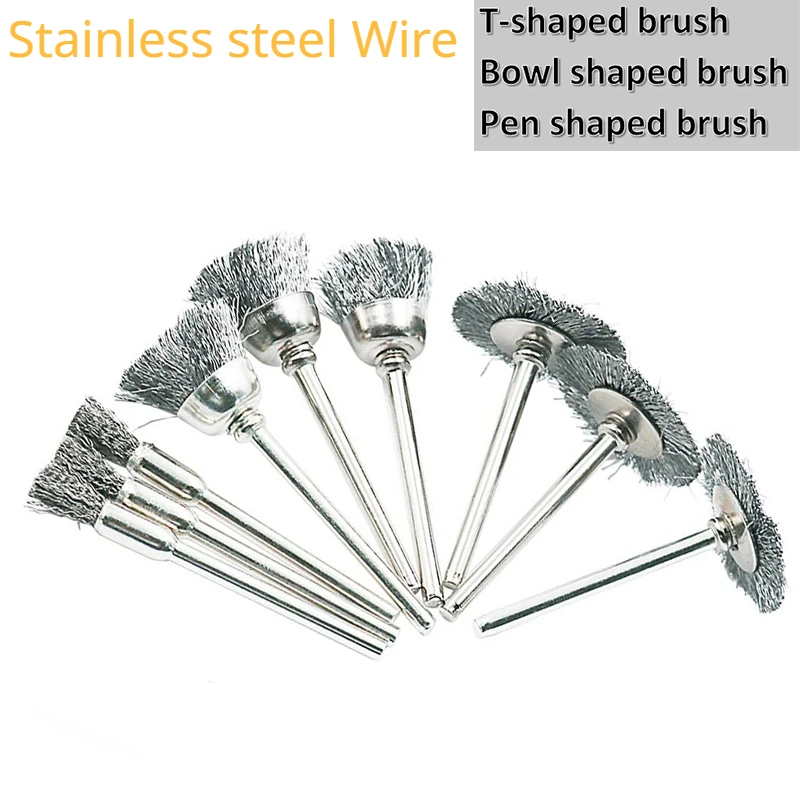 9 PCS Wire ss Drill Brush Mini Brush Rotary Tool for Dremel bit polishin... - $40.58