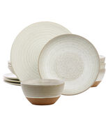 Gibson Elite 12 Piece Dreamweaver Round Earthenware Dinnerware Set in Ma... - $94.40