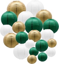 Green Gold Paper Lanterns Party Decorations Round Hanging Lantern for St. Patric - £32.15 GBP