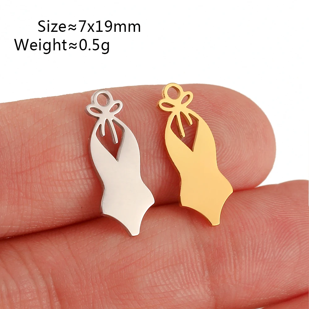 5Pcs Summer Hat/Lip Kiss/Swimsuit/Airplane Travel Charm Stainless -Silve... - $4.36