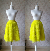 Yellow Tiered Tulle Skirt Outfit Custom Plus Size Tulle Ballerina Skirt Outfit image 4