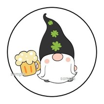30 St Patricks Day Gnome With Beer Envelope Seals Labels Stickers 1.5&quot; Round - £5.98 GBP