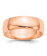 14k Rose Gold 6mm Lightweight Half Round Wedding Band Size 10 RHRL060 - $14,857.55 MXN