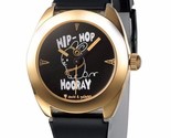 David &amp; Goliath Hip Hop Hooray Negro y Dorado Reloj DGW02HOP Nib - $34.99