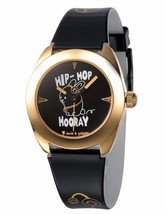 David &amp; Goliath Hip Hop Hooray Negro y Dorado Reloj DGW02HOP Nib - £27.64 GBP