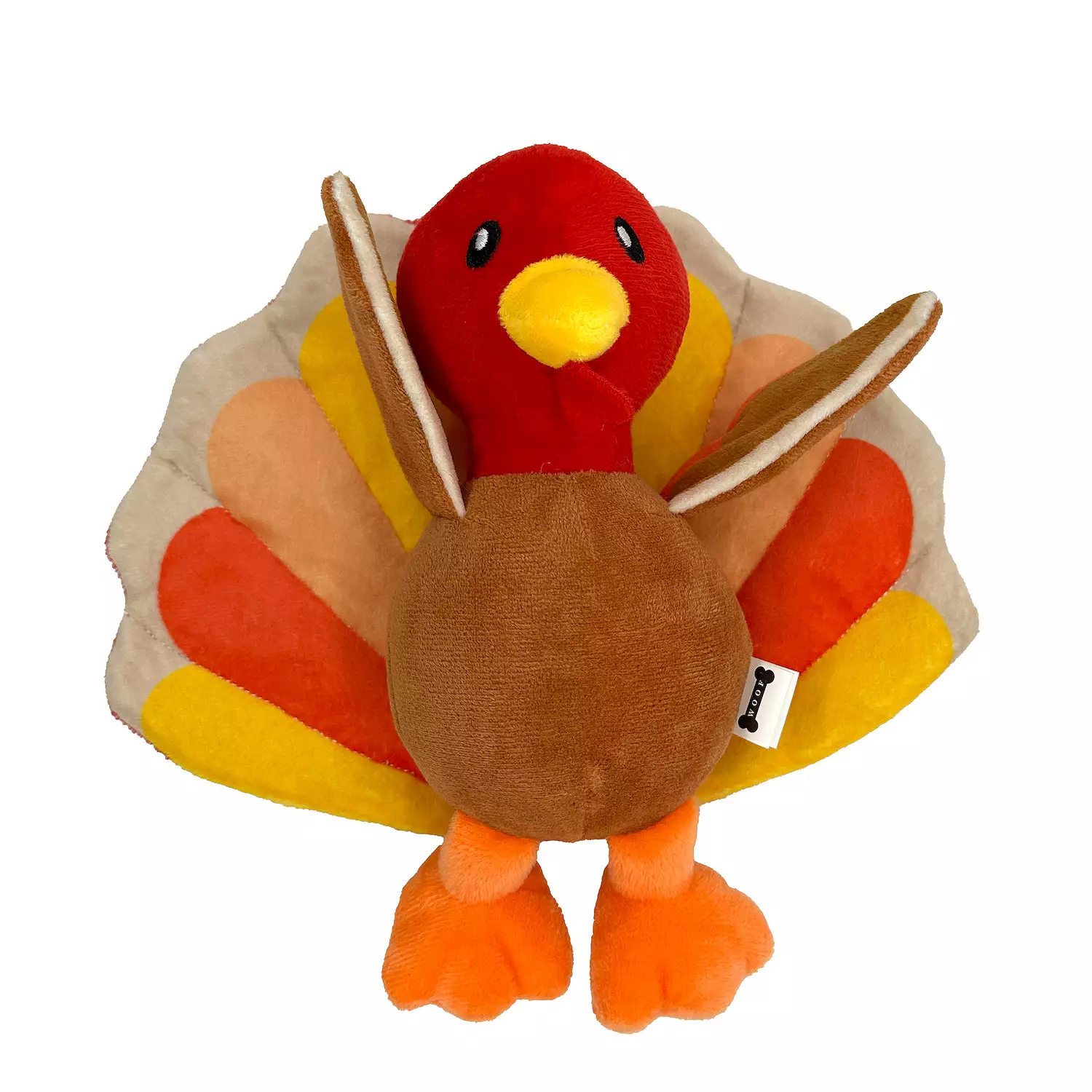 NEW Woof Plush Stuffed Thanksgiving Turkey Squeaky Crinkle Dog Toy 9 inches tall - $8.95