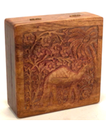 Hand Carved Wood Etched Spice Box-Camel-India-Hinged Top-Trinket Jewelry... - $64.14 CAD