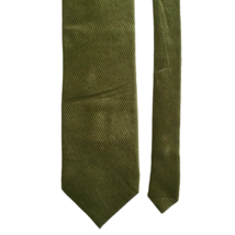 Crystal Vintage Silk Tie Men&#39;s Neck Tie Olive Green Solid Print  - £19.82 GBP