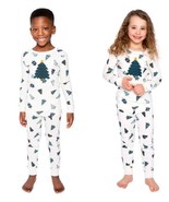 Pekkle Girls Boys Pajamas Set Green 2-Piece Christmas Tree Top Bottom Sn... - $633.05 MXN