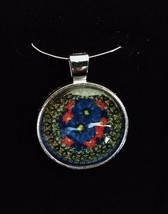 Design 51 Polish Pottery necklace Choice of Pendant w/ Glass Cabochon Silver  ea - £3.43 GBP