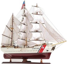 Ship Model Watercraft Traditional Antique US Coast Guard Eagle E.E. White Red - £1,144.67 GBP