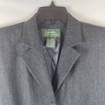 Ralph Lauren LRL Womens Size 14 Pinstriped Gray Blazer Jacket Worsted Wool - £37.33 GBP