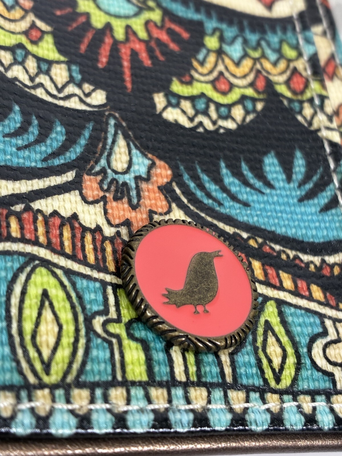 Sakroots Wallet Clutch Peace Double Zipper Multicolor Embroidery Trim Boho Bird Item image 8