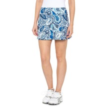 NWT Ladies GOTTEX Blue Paisley Golf Tennis Nikki Ruffle Skort S M L &amp; XL - £35.88 GBP