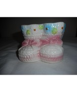 Vintage Nancy Pew Pink Baby Bootie Shoes Ceramic Planter Japan Nursery D... - $736.77 MXN