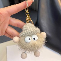 Korean fashion small briquettes ins mink  ball cute school bag ornaments car key - £45.61 GBP