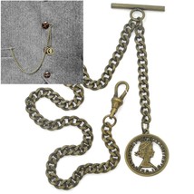 Albert Chain Bronze Pocket Watch Chain Queen Elizabeth Fob Swivel Clasp AC206 - £13.07 GBP