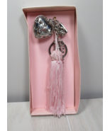 Ulta cosmetics Silver tone pink tassel heart lock gems charms keychain b... - £10.70 GBP