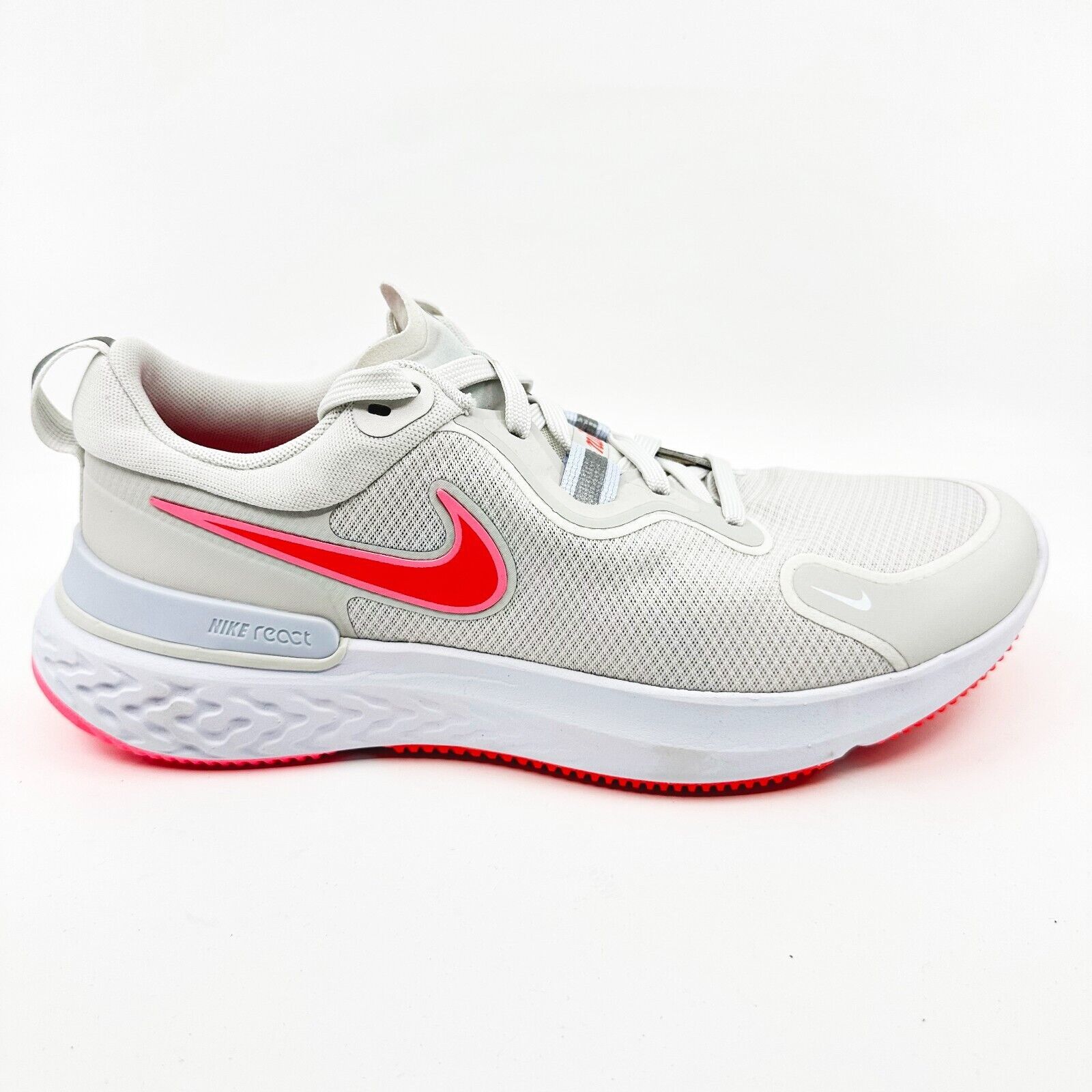 Primary image for Nike React Miler Platinum Tint Bright Crimson Womens Size 10.5 Running Sneakers