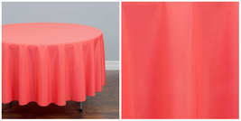 1 pc 90 in Round Polyester Tablecloths, Weddings &amp; Events - Coral - P01 - £35.82 GBP