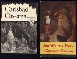 1961 JIM WHITE's STORY of CARLSBAD CAVERNS signed by Mrs. * 1958 park fold out - $11.39