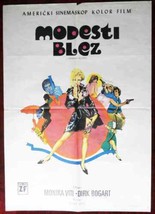 1966 Original Movie Poster Modesty Blaise Joseph Losey Monica Vitti Dirk... - $313.76