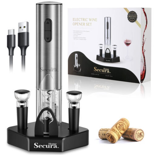 Electric Wine Opener Set, Type C Cordless Rechargeable Corkscrew Wine Bo... - $102.05