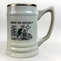 Vintage Texas TX MUG Where the Heck Am I El Paso Desert Military Bases Road Map - £11.93 GBP