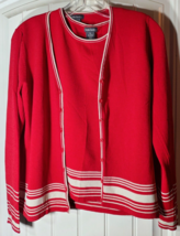 Kate Landry Vintage Red &amp; White Sweater Set sz Small - £15.50 GBP
