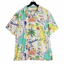 Tommy Bahama "Meet Me in Miami" Hawaiian Shirt Men XL Silk Tropical Aloha Button - £75.97 GBP