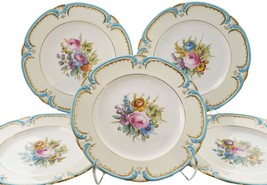 c1920 Joseph Colclough Minton Hand painted dinner plate set (5) - £453.76 GBP