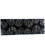 Christian Siriano Halloween Beaded Skull Table Runner 13&quot;x36&quot; Black Goth... - £62.27 GBP