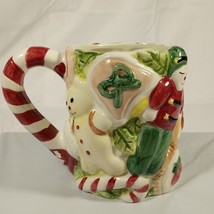 WORLD BAZAARS INC. Ceramic Christmas Mug Snowman Cookies Candy Cane Santas House - £9.17 GBP
