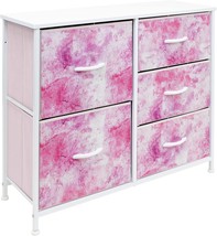 Sorbus Dresser With 5 Drawers - Bedside Furniture And Night Stand, Dye Pink). - £74.86 GBP