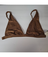 Aerie American Eagle Shine Rib Plunge Bikini Top MEDIUM Horizon Brown - $511.58 MXN