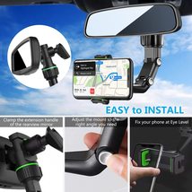 PKYAA Rearview Mirror Phone Mount Holder for Car, 360° Rotating , Multifunctiona - £20.54 GBP