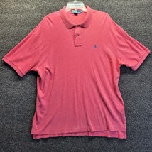 VTG Polo Ralph Lauren Polo Shirt Salmon Short Sleeve Men&#39;s Sz XL 100% Cotton - £14.68 GBP