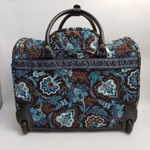 Vera Bradley Java Blue Paisley Rolling Travel Luggage Suitcase 18&quot; x 14&quot;... - £119.39 GBP