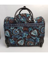 Vera Bradley Java Blue Paisley Rolling Travel Luggage Suitcase 18&quot; x 14&quot;... - $148.45