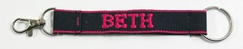 BETH Personalized Keychain Pink / Black - $9.89