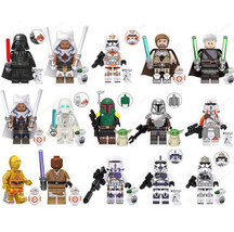 New 15Pcs Star Wars Obi-Wan Rahm Kota Mace Windu Ahsoka Boba Fett Mando Minifigu - £52.39 GBP