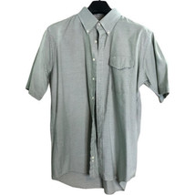 L.L. Bean Men&#39;s Short Sleeved Shirt Green Checked Men&#39;s Cotton Poly Blend Sz 17 - £16.79 GBP