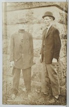 Rppc Two Men Posing for Photo Named Berggren Postcard O7 - £7.00 GBP