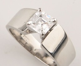 1.00 Carat Emerald Cut Diamond Solitaire Platinum Engagement Ring Size 5... - £5,883.18 GBP
